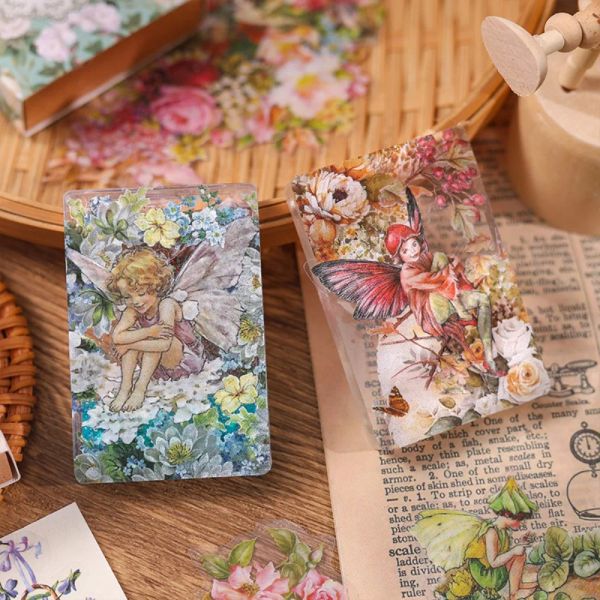 Mr. Paper Retro Angel Fairy Theme Box Sticker Creative Floral Goo Card Manuel Matériel Sticker Stationary 60pcs / Box