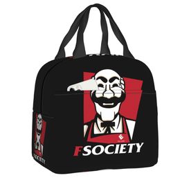 Mr Robot Fsociety Lunch Box waterdichte warm koelere thermisch voedsel geïsoleerde lunchtas voor vrouwen picknick herbruikbare draagtassen