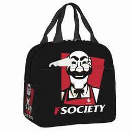 Mr Robot Fsociety Boîte à lunch imperméable Chaussier chaud chaud Food Thermal Isolate Lunch Sac pour femmes enfants Picnic Reutilisables Sacs N936 # #