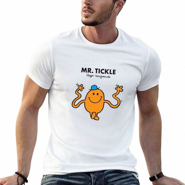 Mr Tickle T-Shirt surdimensionné chemises unies t-shirts graphiques hauts d'été hommes t-shirts 80GY #