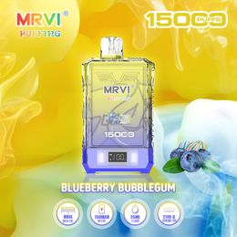 MRVI 15000 Rookwolken PUFFING 15K Bladerdeeg Digitaal Display Wegwerpbare Type C oplader Vape 750mAh bangbox bladerdeeg Batterij 25ml Voorgevulde Pods Karren 2% 5% 10 Kleuren Vaporizer Kit