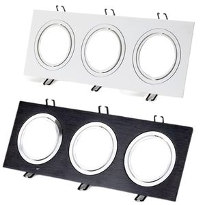 MR16 Spotverlichting Accessoires Cuphouder Auto Aluminium Single Head Square Gu10 Lichthouder Borstelig zilveren Dikke Materiaal Gezichtsring Verstelbare hoek Usalight