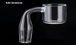 Mrdabs Quarz-Thermo-Banger-Rauchzubehör mit poliertem Gelenk, 25 mm Außendurchmesser, Qtz-Banger mit flacher Schüssel für Bohrinseln, G8291405