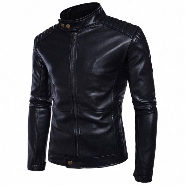 Mrmt 2024 Marca Chaquetas para hombres Cali Motocicleta Cuero Fi Abrigo para hombre Chaqueta de cuero Abrigo Ropa exterior Ropa Gnt D8Wo #