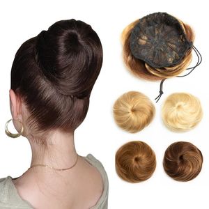 MRS HAIR Broodjes van echt haar Klauw aan trekkoord Paardenstaart Flexibele haarstukken Opgestoken donut chignon Clip-on broodjes voor bruiloft en show 240122