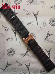 Mevrouw Win Horlogebanden Rubber Siliconen Wrap Rose-Gold Rvs Horloge Strap Armband Voor Horloges Accessoires