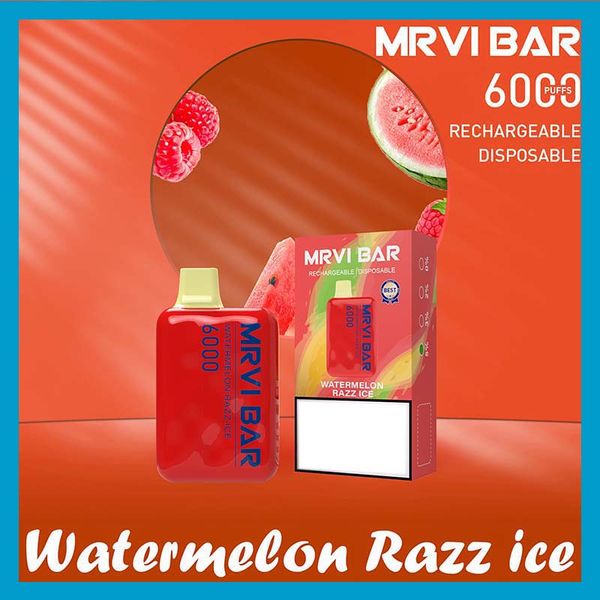 Mrvi Bar 6000 Desechable Pen E Dispositivo de cigarrillos con batería de 650 mAh 13 ml Pod Precargado Catridge recargable excelentemente prime Hottest vape