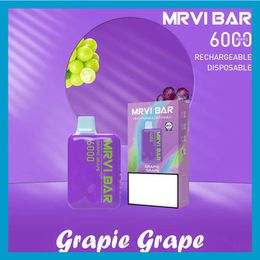 Mrvi Bar 6000 Einweg-Vape-Pen-E-Zigarettengerät mit 650-mAh-Akku, 13-ml-Pod, vorgefüllte Kartusche, wiederaufladbarer Vape-Flex, max