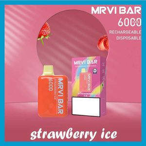 Mrvi Bar 6000 Jetable Vape Pen E Cigarette Dispositif Avec 650 mAh Batterie 13 ml Pod Pré-remplie Catridge rechargeable conception eb