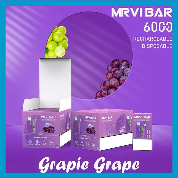 Mrvi Bar 6000 Desechable Vape Pen E Dispositivo de cigarrillos con batería de 650 mAh 13 ml Pod Precargado Catridge recargable vs flex max