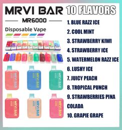 MRVI BAR bladerdeeg bar 6000 trekjes elfbar wegwerp vape verloren mary e-sigarettenstok met oplaadbare batterij voorgevulde pod grote bladerdeeg gratis schip