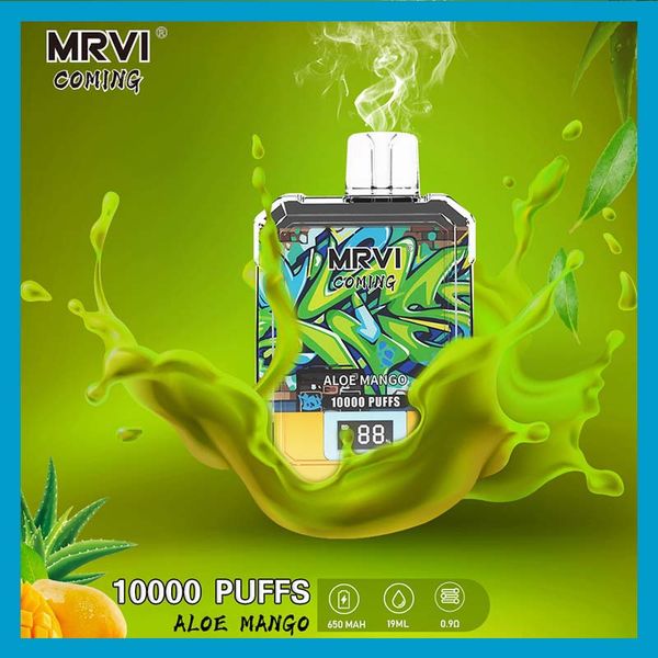 MRVI COMING 10000 10K Jetable Vape Pen E Cigarette Dispositif Avec 650mAh Batterie 19ml Pod Pré-remplie Catridge rechargeable 10000puffs screen show