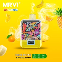 MRVI Coming 10000 Puffs Crystal Bar Cigarrillo electrónico Vape desechable con pantalla digital LED Flujo de aire Malla ajustable Bobina Puff 10K Vape Pen