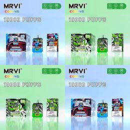 MRVI komt 10K Puff 10000 Puff Vape met scherm Wegwerpgerei Sigaret met 2% 3% 5% 650 mAh Oplaadbare batterij Wegwerp Vapes Device Banana Vapes