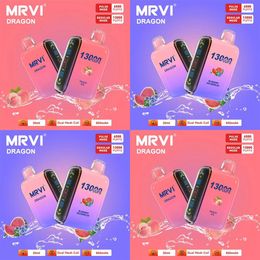 MRVI DRAGON 13K Vapers Puff 20k Vapes Stylo jetable E Cigarette 2% 5% en stocks Recharge du vaporisateur DUAL Mesh Coil Vape Pen Puffbars Deux modes