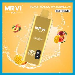 Mrvi Holy 7500 Rookwolken Wegwerp Vape Pen E Sigaret Apparaat Met 600 mAh Batterij 15 ml Pod Voorgevulde Catridge oplaadbare Scherm Toon Heetste