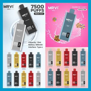 Mrvi Holy 7500 Puffs Jetable Vape Pen E Cigarette Dispositif Avec 600 mAh Batterie 15 ml Pod Pré-remplie Catridge rechargeable vs CUVIE Slick