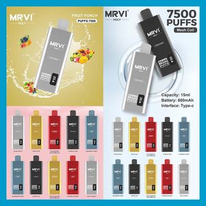 Mrvi Holy 7500 Puffs Wegwerp Vape Pen E Sigaret Apparaat Met 600mAh Batterij 15ml Pod Voorgevulde Catridge oplaadbaar 6000puffs vs Cuvie Slick lekvrij ontwerp