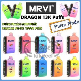 MRVI Puff Bar Dragon 13000 Puffs Geek Bar Pulse Puff Tornado 9K Elektronische sigaret 20 ml Banaan 2% 5% Smart scherm Display 650 mAh Batterijvapers