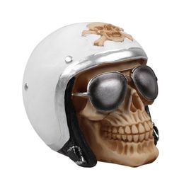 Mrzoot Resin Craft beelden voor decoratie Skull Motorfiets Helm Skull Fashion Home Decor Creatief standbeeld Personaliseerde ornamenten T200619