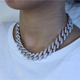 Ms-512 12 mm 16 mm breedte 16 inch tot 24 inch lengte 925 zilveren Moissanite ketting link Cubaanse ketting