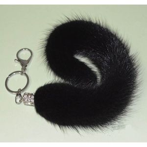 MS. MinShu – porte-clés queue de vison, breloque pour sac, jouet en fourrure naturelle, porte-clés en fourrure véritable