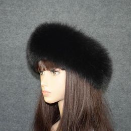 MS MINSHU Fur Headband Hole Skin Made Head Band Sluiting Women Winter Warmer Earflap Sjalves200J