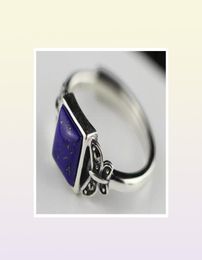 Mevrouw S925 sterling zilveren sieraden eenvoudige handgemaakte lapis lazuli ring opening74447683066189