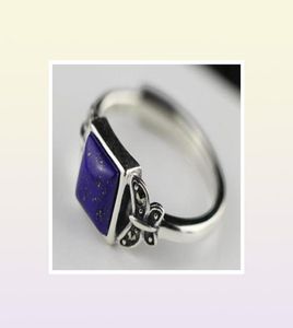 Mevrouw S925 sterling zilveren sieraden eenvoudige handgemaakte lapis lazuli ring opening74447689359300