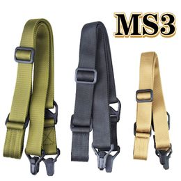 MS3 Gun Sling Montaña múltiple Correa de honda al aire libre A/R A/K Universal Gun QD Sling Tactical Gun Borning Cordete