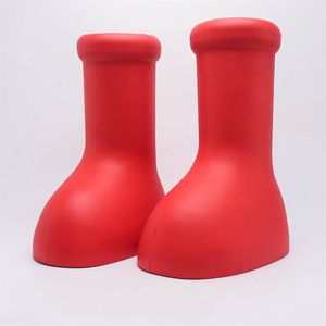 Mschf Astro Boots Designer Hommes Et Femmes Grandes Bottes Rouges Bottes De Pluie À Plateforme En Caoutchouc À Fond Épais Bottes Imperméables Surdimensionnées Logo Chaussures Surdimensionnées Bottes Au Genou Bout Rond
