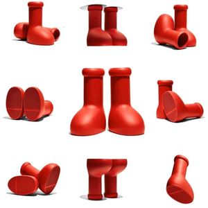 MSCHF Red Boots Astro Boy Mens Women Non-Slip Rain Boots Dikke Bottom Round Heads Booties