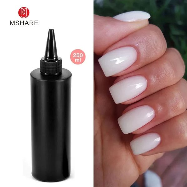 MSHARE-Gel de extensión de uñas para extensión de uñas, color blanco leche, 250ml, UV, para correr, dedos líquidos, construcción, 240108