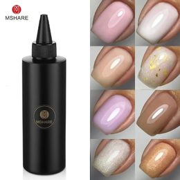 MSHare 250 ml Rubber Base Gel Camouflage Navulmelkachtig roze Wit Glitter Gold 240430