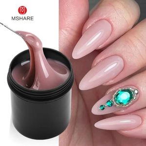 Mshare karamel naakt zelfnivellerende bouwer uv nagelgel geen brandende verwarming nagels extensie roze helder 142 g 150 ml 5oz 240430