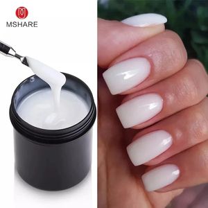 MSHARE Melkwit Zelfnivellerende Gel Camouflage ingekapseld voor nagelverlenging Running Thin 150 ml Lopende Dunne Gel 240220