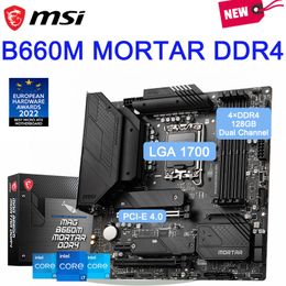 MSI Mag B660M Mortel DDR4 Motherboard Intel B660 LGA 1700 128GB D4 4800 (OC) MHz PCI-E 4.0 M.2 Micro ATX Crossfire Mainboard Nieuw