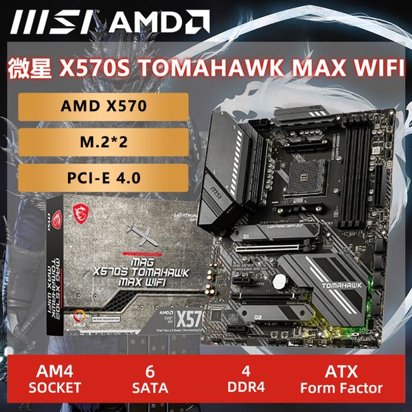 MSI MAG X570S TOMAHAWK MAX WIFI Tomahawk misil ATX AMD x570 DDR4 5100 (O.C) m.2 SATA 128G Wi Fi 6 CPU socket AM4 placa base