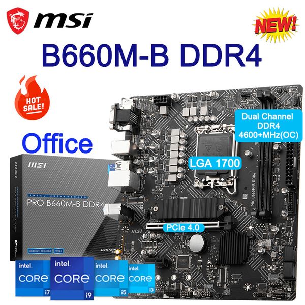 Carte mère MSI PRO B660M-B DDR4 D4 64 go 4600 (OC) MHz prise en charge Intel 12th Core CPU bureau Placa-me LGA 1700 B660 carte mère nouveau