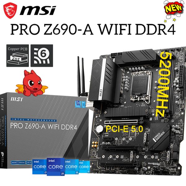 Carte mère MSI PRO Z690-A WIFI DDR4 128 go 6400 MHz LGA 1700 prend en charge la 12e génération Intel Core CPU RGB PCI-E 5.0 carte mère GAMING nouveau