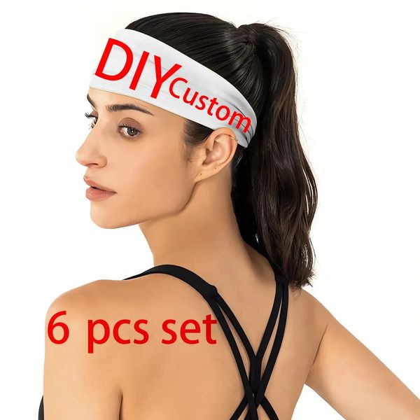 MSIEESO moda mujer diadema DIY personalizado tu propia imagen diadema 3D impreso Yoga Fitness deportes banda para el cabello gota 240125
