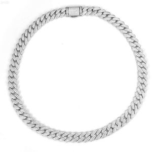 Cadena de eslabones cubanos de moissanita para hombre, joyería de hip-hop con hielo, precio barato chino, Msn-522, plata 925