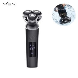 MSN Smart Electric Shaver LCD Pantalla inalámbrica impermeable a la afeitar seca de afeitar húmedo Tipo-C Carga autoavenada Bajo Ruido 240520