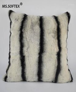 MSSOftex Natural Rex Fur Oread Wow Chinchilla Design Real Fur Cushion Cover Soft Oread Cover Homes Decoration16632399