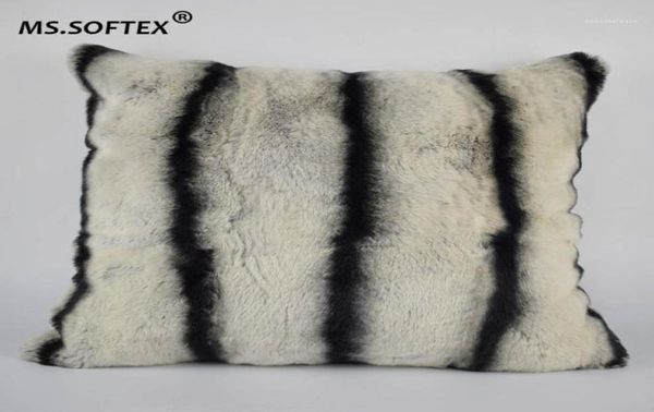 MSSOftex Natural Rex Fur Oread Wow Chinchilla Design Real Fur Cushion Cover Soft Oread Cover Homes Decoration14526777