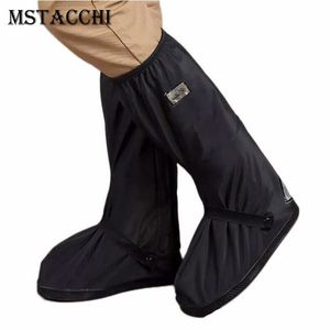 Mstacchi Heren Herbruikbare Regen Overschoenen Waterdichte Vrije Tijdsport Man Mid-Calf Cover Regendichte Laarzen Motorfiets Waterschoenen T200630