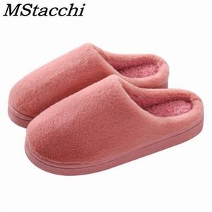 Mstacchi comfortabel dik opgelicht warm harige indoor huispaar schattige cartoon katoenen slippers zapatos mujer y201026