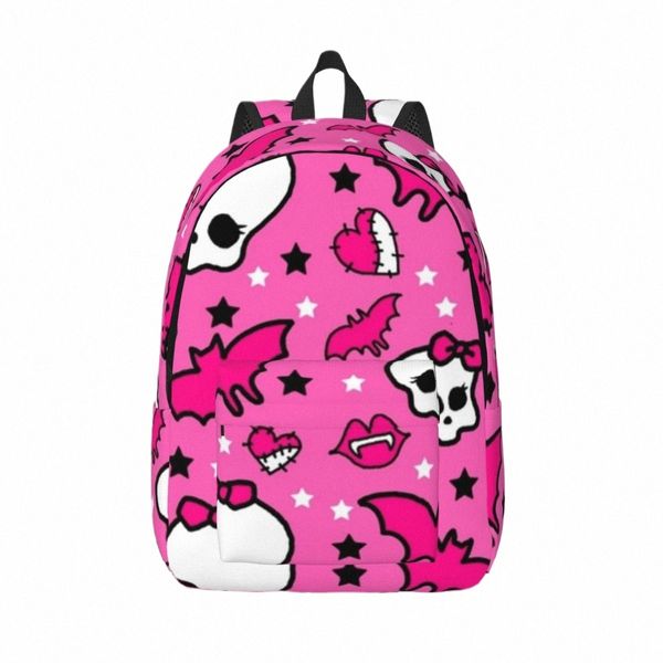 Mster High Sac à dos Joli motif rose Kawaii Sacs à dos Cadeau de Noël Femmes Hommes Voyage Sacs d'école durables Sac à dos personnalisé o3wX #