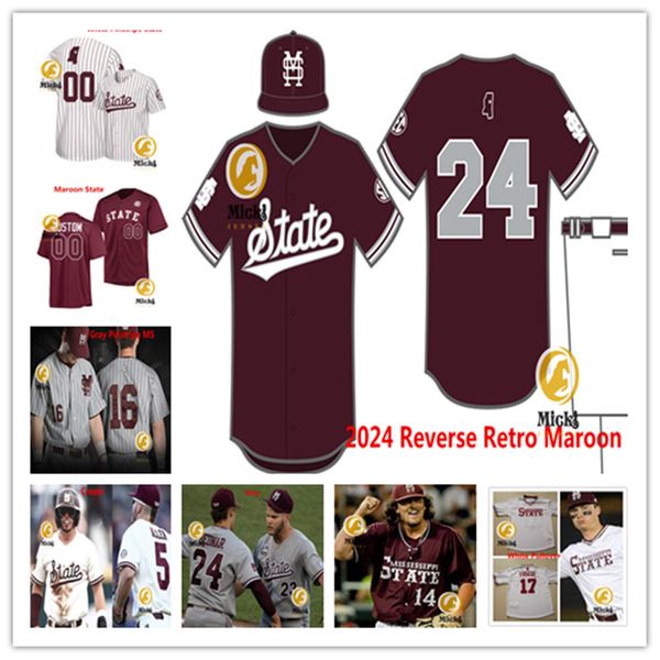 MSU Baseball Jersey 12 Adam Frazier 18 Chad Girodo 32 Craig Tatum 11 Tyler Moore 17 Justin Foscue 28 Chris Stratton Coutume Coutumed Mississippi State Bulldogs Jerseys