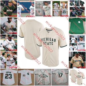 MSU Baseball Jersey Nick Williams Randy Seymour Ryan McKay Christian Williams Nick Ferazzi Aaron Mishoulam Noah Matheny Custom Cousted MSU Jerseys